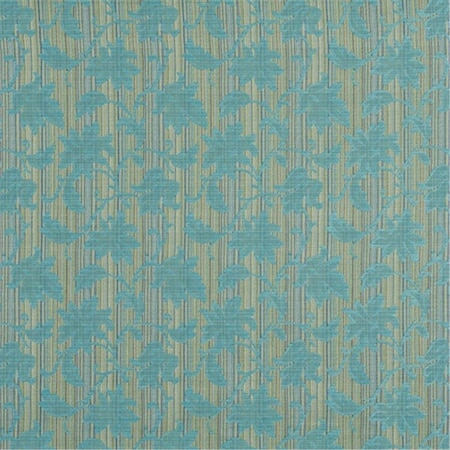 Fine-Line 54 in. Wide Turquoise And Green Embroidered Floral Stripe Upholstery Jacquard Fabric FI2944083